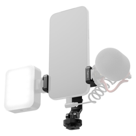 SmallRig 6661 PC-T1 - metalowe mocowanie do smartfona z trzema uchwytami typu zimna stopka - przykład użycia